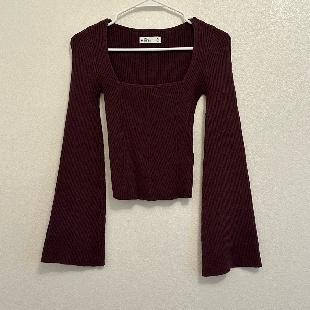 Burgundy Cozy Square-neck Sweater